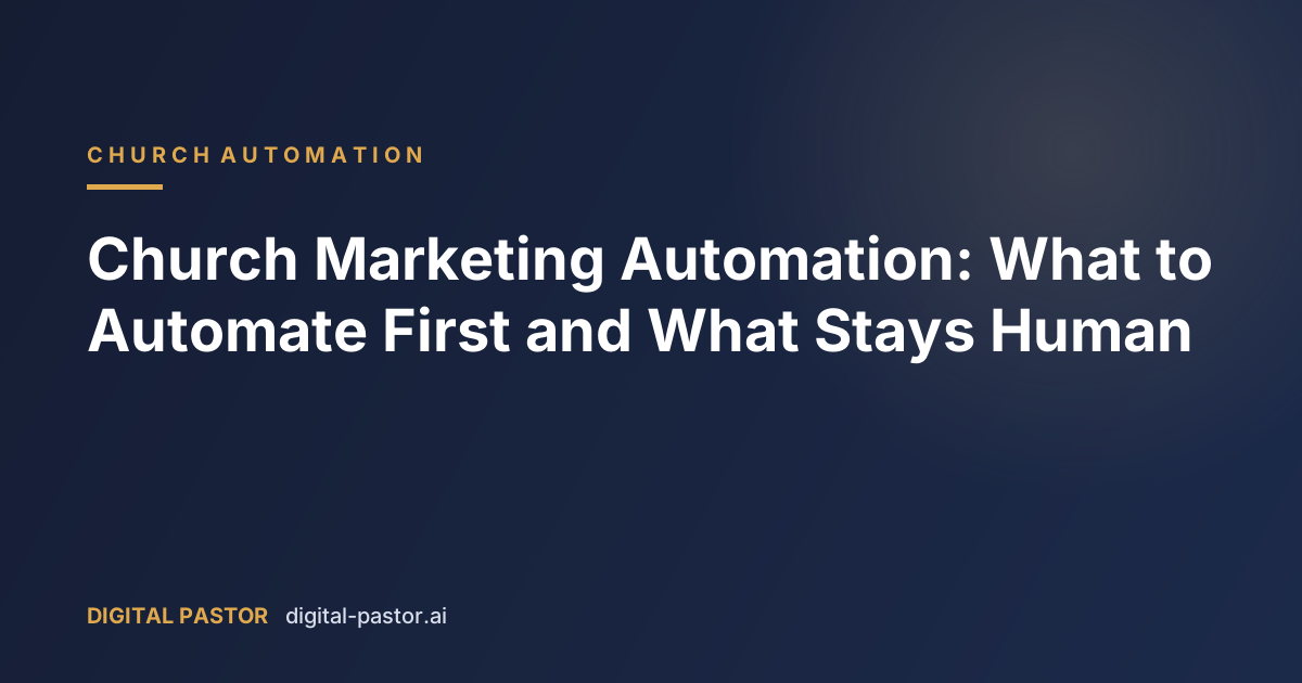 Church Marketing Automation: What to Automate First and What Stays Human